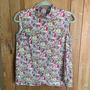 BURU mock neck Floral print Sleeveless Top